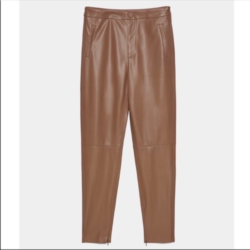 ZARA FAUX LEATHER HIGH WAISTED LEGGINS